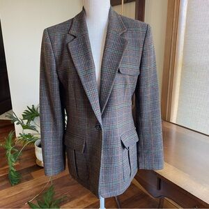 Lauren Ralph Lauren Checkered Blazer - Brown and Blue